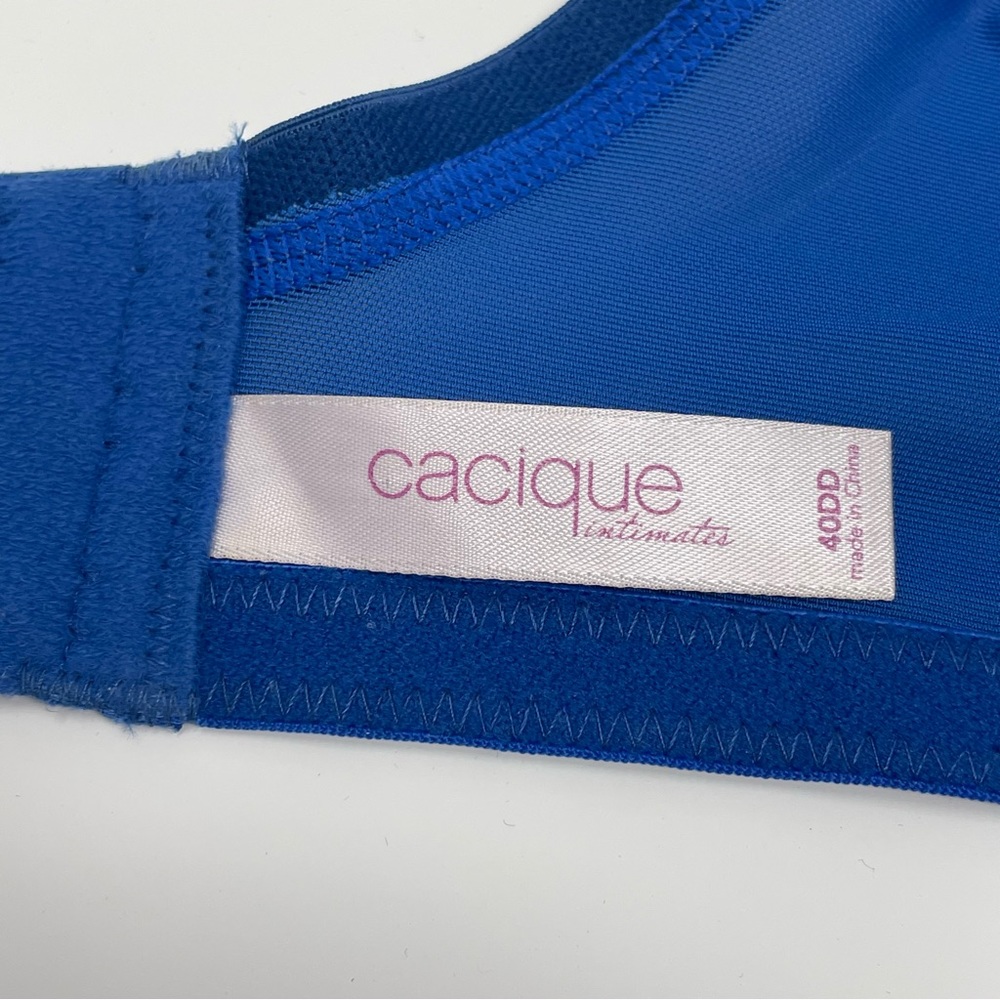 Cacique Women's Underwire Deep Cleavage Padded Bra Bright Blue Lace Size 40DD - Picture 5 of 8